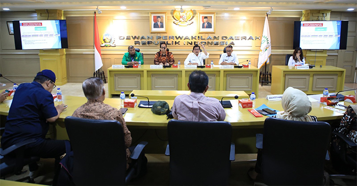 Karo PHM Setjen DPD RI, Mahyu Darma saat menerima kunjungan delegasi dari Universitas Muhammadiyah Palembang (UMP), di Gedung DPD RI, Komplek Parlemen Senayan, Jakarta, Senin (31/7/2023).
