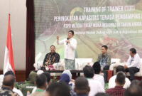 Mendes PDTT, Abdul Halim Iskandar saat membuka ToT Peningkatan Kapasitas Tenaga Pendamping Profesional Metode Tatap Muka Regional IV di Jakarta, Selasa malam (1/8/2023).