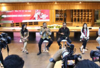 Suasana press conference MotoGP Mandalika 2023, di Jakarta, Selasa (3/10/2023).