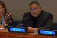 Ketua Umum JMSI, Teguh Santosa saat menjadi petisioner di Komite 4 Majelis Umum PBB, di New York, Amerika Serikat, untuk mempresentasikan pandangannya mengenai sengketa Sahara Barat atau Sahara Maroko.