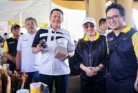 Ketua Dewan Pembina PBA yang juga Ketua MPR RI, Bambang Soesatyo, di sela-sela menutup event eksebisi dan turnamen Golf UMKM Bumi Alumni ketiga, di Klub Golf Bogor Raya, Bogor, Minggu (29/10/2023).