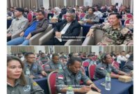 Suasana pembukaan Rakernas I Pro Jurnalismedia Siber (PJS) di Convention Hall Grand Palace Kemayoran, Jakarta Pusat, Sabtu malam (28/10/2023).