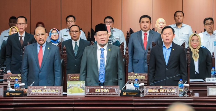 Suasana Pembukaan Masa Sidang II DPD RI Tahun 2023-2024, di Nusantara V Komplek Parlemen Senayan, Jakarta, Selasa (31/10/2023).