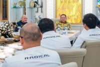 Ketua Umum IMI, Bambang Soesatyo saat menerima jajaran PT Nora Jelajah Dunia, di Jakarta, Kamis (9/11/2023).
