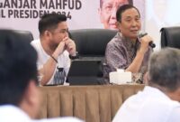 Ketua TPD Ganjar – Mahfud, H Rudy Ariffin bersama Ketua DPD PDI Perjuangan Kalsel, M Syarifuddin (Bang Dhin). (Foto: Ist)