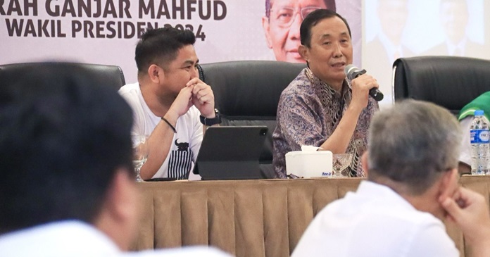 Ketua TPD Ganjar – Mahfud, H Rudy Ariffin bersama Ketua DPD PDI Perjuangan Kalsel, M Syarifuddin (Bang Dhin). (Foto: Ist)