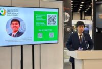Ketua BP KNPI Rusia, Teguh Imanullah saat memaparkan materinya pada ‘’V International Municipal BRICS+ Forum 2023’’ yang diselenggarakan di Expoforum, St Petersburg, Federasi Rusia.