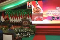 Mentan, Andi Amran Sulaiman saat hadir sebagai pembicara “Simposium Geopolitik dan Geostrategis Global Serta Pengaruhnya Terhadap Indonesia Tahun 2023”, di Lapangan Bhineka Tunggal Ika, Kementerian Pertahanan (Kemenhan), Jakarta, Kamis (2/11/2023).