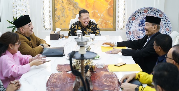 Ketua MPR RI, Bambang Soesatyo saat menerima pengurus KUKMI, di Jakarta, Selasa (7/11/2023).