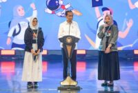 Presiden Jokowi saat menghadiri gelaran Vokasifest x Festival Kampus Merdeka di Taman Ismail Marzuki (TIM), Senin (11/12/2023).
