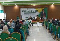 Suasana kegiatan Kuliah Umum di Universitas Qamarul Huda Badaruddin (Uniqhba) Lombok, Nusa Tenggara Barat (NTB).