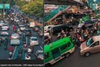 Padatnya arus lalu lintas masyarakat yang menggunakan alat transportasi kendaraan roda dua (sepeda motor).