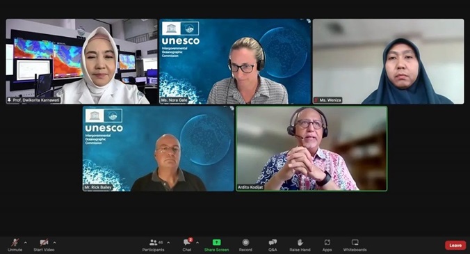 Suasana kegiatan ‘’Webinar of Lessons Learnt during Exercise Indian Ocean Wave 2023’’.