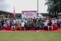 Menpora RI, Dito Ariotedjo fose bersama usai pembukaan Kejurnas Golf Amatir 2024, di Jababeka Golf & Country Club, Kabupaten Bekasi, Jawa Barat, Senin (8/1/2024).