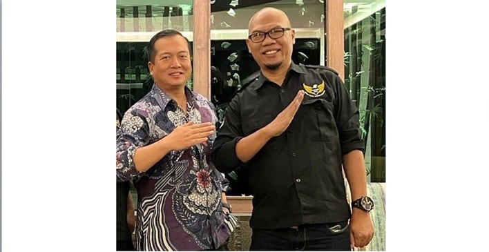 Sekjen DPP ASLI, Mahrip (kanan) bersama Jubir Kemlu, Lalu Muhammad Iqbal.