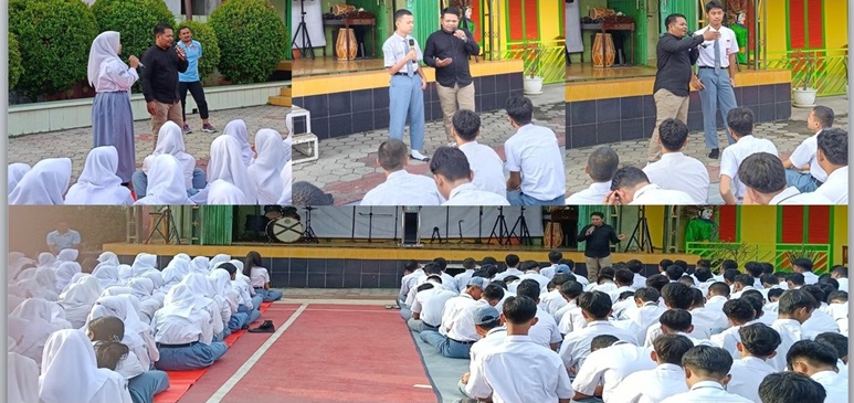 Dr (C) Annas Fitrah Akbar, S.Pd., M.Pd saat menjadi narasumber/pembicara pada pelatihan Anti Bullying atau Perundungan di SMAN 107 Jakarta, Senin (15/1/2024).