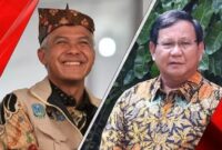 Ganjar Pranowo (kiri) dan Prabowo Subianto (kanan).