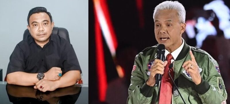 Capres nomor urut 3, Ganjar Pranowo (kanan) dan Haris Pertama selaku Jubir TPN Ganjar - Mahfud (kiri).