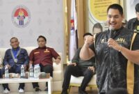 Menpora RI, Dito Ariotedjo saat membuka Talkshow Muda Memilih bertema ‘’Membangun Manusia Indonesia’’, di Media Center Graha Kemenpora, Jalan Gerbang Pemuda Nomor 3 Senayan, Jakarta, pada Minggu sore (4/2/2024).
