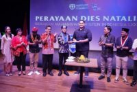 Menpora, Dito Ariotedjo saat menghadiri puncak acara Dies Natalis ke-74 Gerakan Mahasiswa Kristen Indonesia (GMKI), di Gedung Teater Area Wahyu Sihombing, Taman Ismail Marzuki (TIM) Jakarta, pada Sabtu siang (24/2/2024).