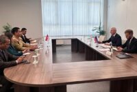 Menpora Dito Ariotedjo saat menghadiri pertemuan dengan Menteri Olahraga Rusia, Oleg Matytsin, di Kazan, Rusia, pada Rabu (21/2/2024).