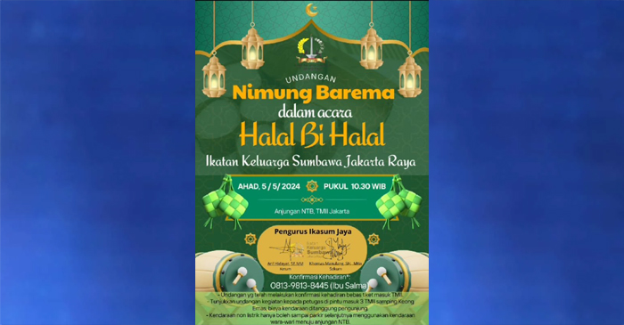 Halal Bihalal Ikasum Jaya di TMII Jakarta, pada Ahad (5/5/2024).