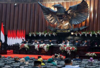 Suasana Sidang Paripurna Akhir Masa Jabatan MPR RI 2019–2024, di Gedung Nusantara Komplek Parlemen Senayan, Jakarta, Rabu (25/9/2024).