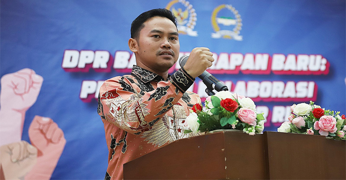 Ariawan saat memberikan sambutan usai proses pemilihan Ketua KWP periode 2024–2026, di Wisma DPR RI Kopo, Bogor, Jawa Barat (Jabar), Jumat malam (1/11/2024).