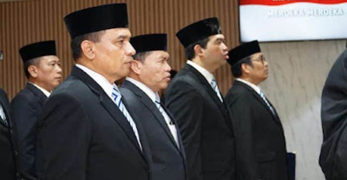 Kombes Pol Lalu Iwan saat dilantik sebagai Kepala Biro Hukum dan Humas Badan Gizi Nasional (BGN), di Jakarta, Senin (2/12/2024).