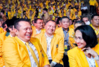 Anggota DPR RI, Bamsoet saat menghadiri Puncak Perayaan HUT Partai Golkar ke-60 Tahun, di Sentul Bogor, Jawa Barat, Kamis malam (12/12/2024).