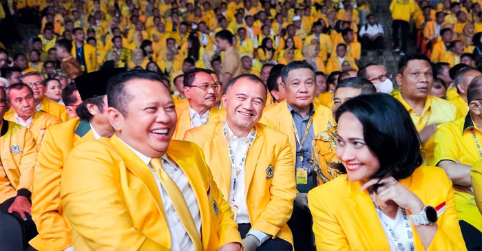 Anggota DPR RI, Bamsoet saat menghadiri Puncak Perayaan HUT Partai Golkar ke-60 Tahun, di Sentul Bogor, Jawa Barat, Kamis malam (12/12/2024).