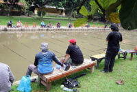 Suasana kegiatan Jurnalis Mancing Parlemen (Jumpa) yang diselenggarakan oleh Koordinatoriat Wartawan Parlemen (KWP) di Pemancingan Cinangka Indah, Sawangan Baru, Depok, Provinsi Jawa Barat (Jabar), pada Sabtu (21/12/2024).