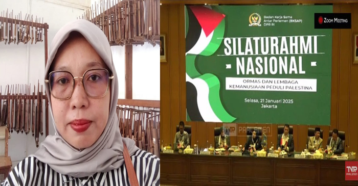 Simpatisan Partai Gelora, Eneng Ika Haryati (foto kiri), dan kegiatan Silaturahmi Nasional (foto kanan). 