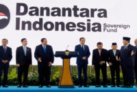 Suasana peluncuran Badan Pengelola Investasi Daya Anagata Nusantara (Danantara), di Halaman Istana Kepresidenan Jakarta, pada Senin (24/2/2025).