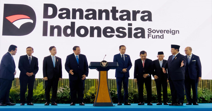 Suasana peluncuran Badan Pengelola Investasi Daya Anagata Nusantara (Danantara), di Halaman Istana Kepresidenan Jakarta, pada Senin (24/2/2025).