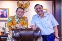 Anggota DPR RI, Bambang Soesatyo bersama Ketua Dewan Ekonomi Nasional (DEN), Luhut Binsar Pandjaitan.