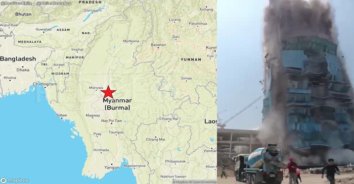 Myanmar saat diguncang gempa berkekuatan 7,7 magnitudo.