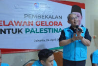 Suasana pembekalan relawan trauma healing, Relawan Gelora untuk Palestina.