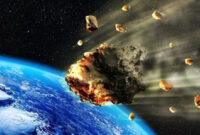 Ilustrasi meteor yang jatuh ke bumi.