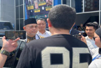 Wakil Ketua DPD RI, Tamsil Linrung saat memberikan keterangan pers kepada awak media.
