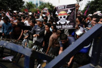 Ribuan Generasi Z Nepal saat melakukan demonstrasi di Kathmandu.