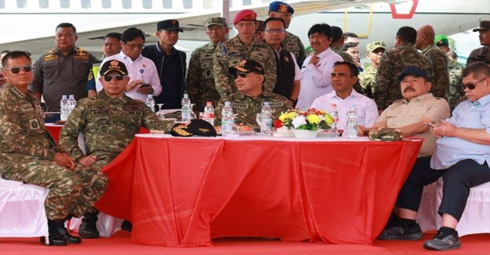 Menhan RI, Sjafrie Sjamsoeddin saat menghadiri suatu acara.