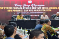 Suasana FGD tentang prinsip penyelenggaraan Pemilu dan tata kerja Anggota KPU, KPU Provinsi dan KPU Kabupaten/ Kota, di Kuta Mandalika, Kabupaten Lombok Tengah (Loteng), Provinsi NTB, Jumat (7/11/2025).