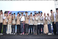 Suasana acara deklarasi HIMAPALA di Pantai Kura-Kura, Desa Ekas Buana, Kecamatan Jerowaru, Kabupaten Lotim, Sabtu sore (7/2/2026).