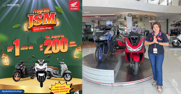 Astra Motor NTB kembali menghadirkan promo spesial bertajuk Program JSM (Jumat, Sabtu, Minggu) yang menawarkan kemudahan memiliki sepeda motor Honda dengan skema pembelian lebih ringan.