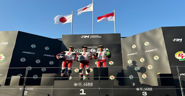 Pebalap muda Astra Honda, Bintang Pranata Sukma sukses meraih podium ketiga pada race pertama.