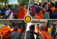 Tim SAR gabungan saat menemukan dan membawa jenazah Pietro Lionel Alesandro Seda (13 tahun), korban terseret ombak di Pantai Ampenan, ke Rumah Sakit Bhayangkara Mataram.