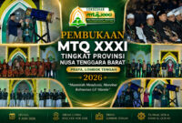 Suasana pembukaan MTQ XXXI Tingkat Provinsi NTB Tahun 2026, di Praya, Kabupaten Lombok Tengah, pada Selasa malam (9/6/2026).