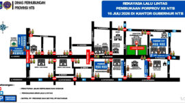 Ini denah rekayasa lalu lintas pembukaan PORPROV XII NTB tahun 2026, Kamis (16/7/2026).