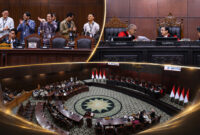 Suasana sidang Pengucapan Putusan Pengujian Undang-Undang tentang pemisahan Anggaran Makan Bergizi Gratis (MBG), di Ruang Sidang MK, Kamis (30/7/2026).